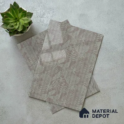 Pattern Fluted Look LM 21106 C Satin Botanical Leaf High Gloss Finish 8 ft x 4 ft Decorative Laminate - 1 mm | Suitable for TV Unit, Wardrobe, Kitchen Cabinets