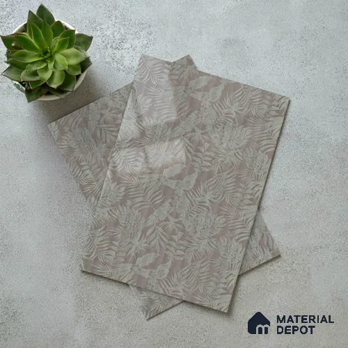 Pattern Fluted Look LM 21106 C Satin Botanical Leaf High Gloss Finish 8 ft x 4 ft Decorative Laminate - 1 mm | Suitable for TV Unit, Wardrobe, Kitchen Cabinets