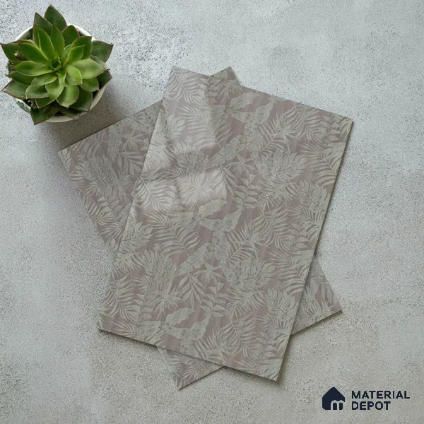 Pattern Fluted Look LM 21106 C Satin Botanical Leaf High Gloss Finish 8 ft x 4 ft Decorative Laminate - 1 mm | Suitable for TV Unit, Wardrobe, Kitchen Cabinets