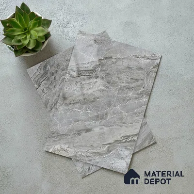 Marble Look LM 21107 C Glacier Mist Marble High Gloss Finish 8 ft x 4 ft Decorative Laminate - 1 mm | Suitable for TV Unit, Wardrobe, Kitchen Cabinets
