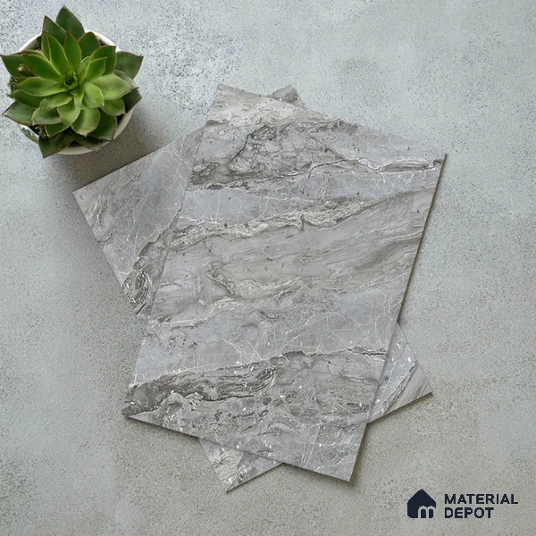 Stone Look LM 21107 E Glacier Mist Lime Stone Texture Finish 8 ft x 4 ft Decorative Laminate - 1 mm | Suitable for TV Unit, Wardrobe, Kitchen Cabinets