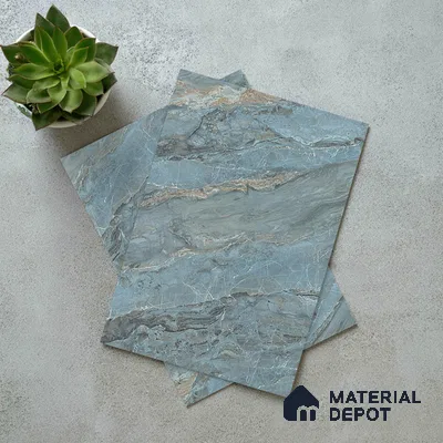 LM 21108 B Ocean Marble Noble Diagon Texture Finish 8 ft x 4 ft Decorative Laminate - 1 mm | Suitable for TV Unit, Wardrobe, Kitchen Cabinets