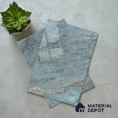 LM 21108 C Ocean Marble Marble High Gloss Finish 8 ft x 4 ft Decorative Laminate - 1 mm | Suitable for TV Unit, Wardrobe, Kitchen Cabinets