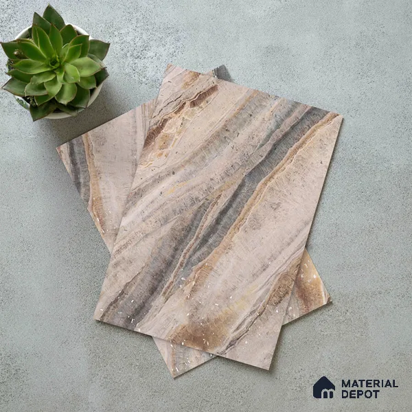 LM 21109 E Dunesone Drift Lime Stone Texture Finish 8 ft x 4 ft Decorative Laminate - 1 mm | Suitable for TV Unit, Wardrobe, Kitchen Cabinets