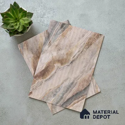 Marble Fluted Look LM 21109 F Dunesone Drift High Gloss Finish 8 ft x 4 ft Decorative Laminate - 1 mm | Suitable for TV Unit, Wardrobe, Kitchen Cabinets