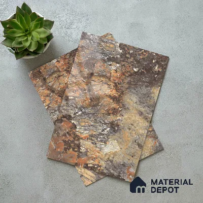 Marble Look LM 21112 C Volcanic Burst Marble High Gloss Finish 8 ft x 4 ft Decorative Laminate - 1 mm | Suitable for TV Unit, Wardrobe, Kitchen Cabinets