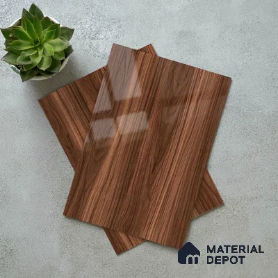 Wooden Look LM 21118 D Castano Rich Wooden High Gloss Finish 8 ft x 4 ft Decorative Laminate - 1 mm | Suitable for TV Unit, Wardrobe, Kitchen Cabinets