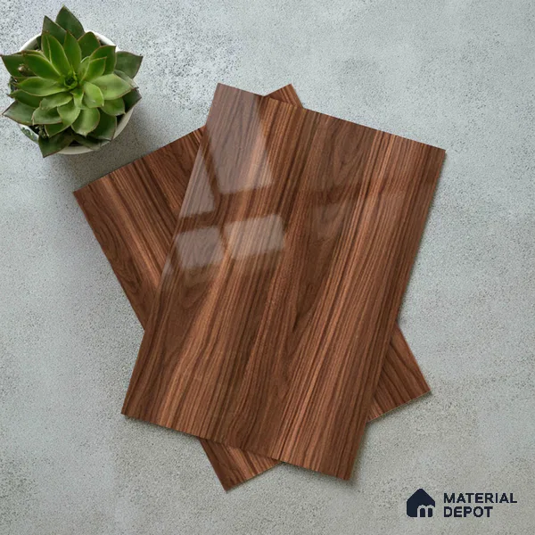 Wooden Look LM 21118 D Castano Rich Wooden High Gloss Finish 8 ft x 4 ft Decorative Laminate - 1 mm | Suitable for TV Unit, Wardrobe, Kitchen Cabinets