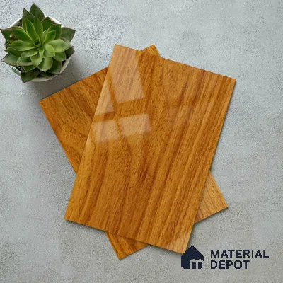 Wooden Look LM 21120 F Golden Elm Wooden High Gloss Finish 8 ft x 4 ft Decorative Laminate - 1 mm | Suitable for TV Unit, Wardrobe, Kitchen Cabinets