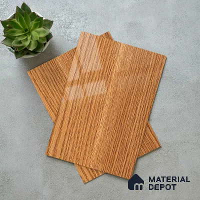 Wooden Look LM 21122 Regal Teak Wooden High Gloss Finish 8 ft x 4 ft Decorative Laminate - 1 mm | Suitable for TV Unit, Wardrobe, Kitchen Cabinets