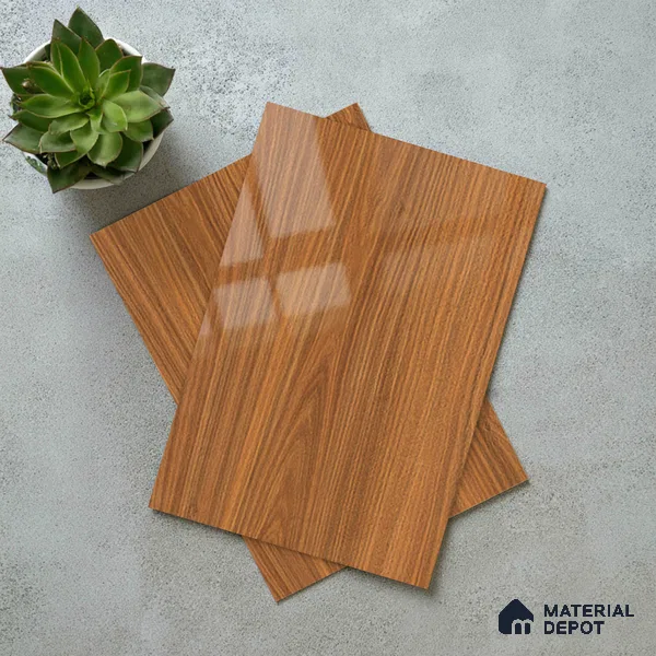 Wooden Look LM 21125 Montevec Wood Wooden High Gloss Finish 8 ft x 4 ft Decorative Laminate - 1 mm | Suitable for TV Unit, Wardrobe, Kitchen Cabinets