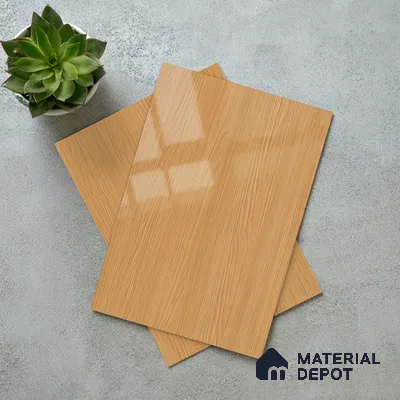 Wooden Look LM 21129 D Honey Wood Wooden High Gloss Finish 8 ft x 4 ft Decorative Laminate - 1 mm | Suitable for TV Unit, Wardrobe, Kitchen Cabinets