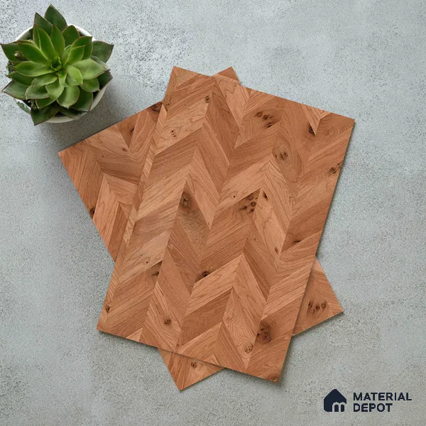 Wooden Look LM 21130 Wanut Weave Regal Walnut Texture Finish 8 ft x 4 ft Decorative Laminate - 1 mm | Suitable for TV Unit, Wardrobe, Kitchen Cabinets