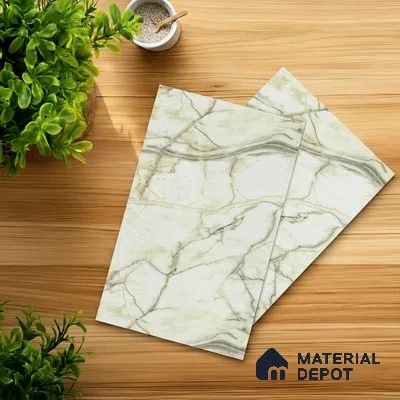 Marble Look LM 18769 Yellow Marble Texture 8 ft x 4 ft Texture Finish Decorative Laminate - 1 mm | Suitable for TV Unit, Wardrobe, Kitchen Cabinets