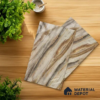 Marble Look LM 18770 Iiiusion Bronze Marble 8 ft x 4 ft Texture Finish Decorative Laminate - 1 mm | Suitable for TV Unit, Wardrobe, Kitchen Cabinets