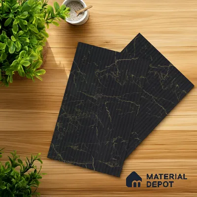 Marble Fluted Look LM 18772 Venatino Gold 8 ft x 4 ft Texture Finish Decorative Laminate - 1 mm | Suitable for TV Unit, Wardrobe, Kitchen Cabinets