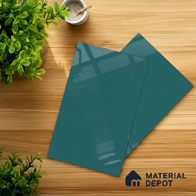 LM 21475 Paris Green 8 ft x 4 ft Glossy Finish Decorative Laminate - 1 mm | Suitable for Living Room, Kitchen, Office