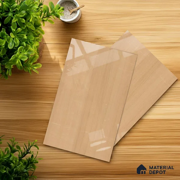 Wooden Look LM 21482 Barley Birch 8 ft x 4 ft Glossy Finish Decorative Laminate - 1 mm | Suitable for TV Unit, Wardrobe, Kitchen Cabinets
