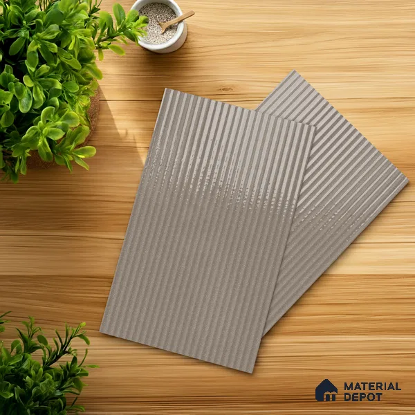 Fluted Solid Color Look LM 21548 Perfect Beige 8ft x 4ft Glossy Finish Decorative Laminate - 1 mm | Suitable for TV Unit, Wardrobe, Kitchen Cabinets