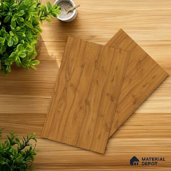 Wooden Look LM 21563 Clementine Teak 8ft x 4ft Texture Finish Decorative Laminate - 1 mm | Suitable for TV Unit, Wardrobe, Kitchen Cabinets