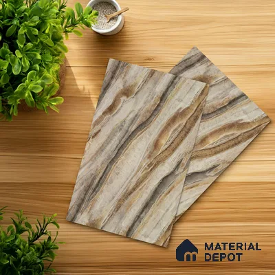 Marble Look LM 21568 Iiiusion Bronze Marble 8ft x 4ft Texture Finish Decorative Laminate - 1 mm | Suitable for TV Unit, Wardrobe, Kitchen Cabinets