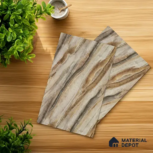 Marble Look LM 21568 Iiiusion Bronze Marble 8ft x 4ft Texture Finish Decorative Laminate - 1 mm | Suitable for TV Unit, Wardrobe, Kitchen Cabinets