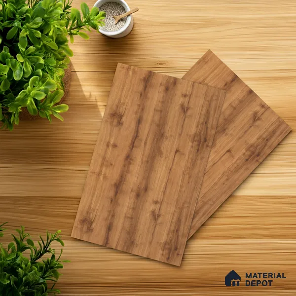 Wooden Look LM 21580 Natural Teak 8ft x 4ft Texture Finish Decorative Laminate - 1 mm | Suitable for TV Unit, Wardrobe, Kitchen Cabinets