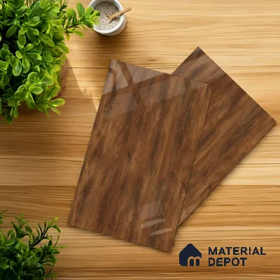Wooden Look LM 21593 Sunny Yew 8ft x 4ft High Gloss Finish Decorative Laminate - 1 mm | Suitable for TV Unit, Wardrobe, Kitchen Cabinets