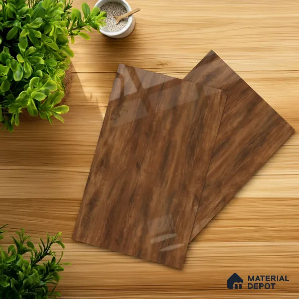 Wooden Look LM 21593 Sunny Yew 8ft x 4ft High Gloss Finish Decorative Laminate - 1 mm | Suitable for TV Unit, Wardrobe, Kitchen Cabinets