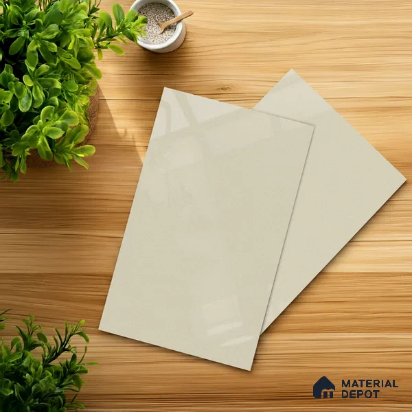 LM 21597 Frosty White 8ft x 4ft High Gloss Finish Decorative Laminate - 1 mm | Suitable for Living Room, Kitchen, Office