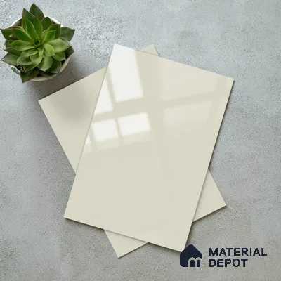 White Sparkle Look LM 23252 Cloud Tint 8 ft x 4 ft High Gloss Finish 6H Anti Scratch Acrylic Laminate - 1.5 mm | Suitable for Kitchen Cabinet, TV Unit, Wardrobe