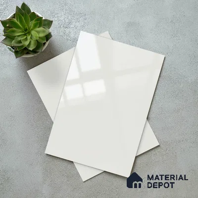 High Gloss White Solid Colors Look LM 23253 Coral Shell 8 ft x 4 ft High Gloss Finish 6H Anti Scratch Acrylic Laminate - 1.5 mm | Suitable for Living Room, Kitchen, Office
