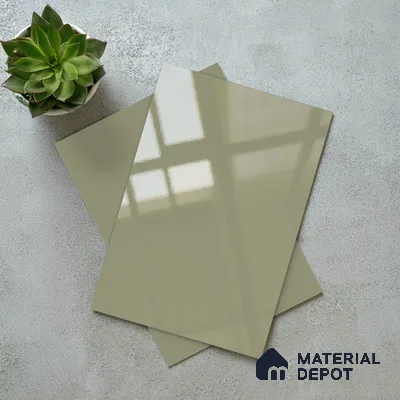 Sage Beige Solid Colors Look LM 23271 Hill Crest 8 ft x 4 ft High Gloss Finish 6H Anti Scratch Acrylic Laminate - 1.5 mm | Suitable for Living Room, Kitchen, Office