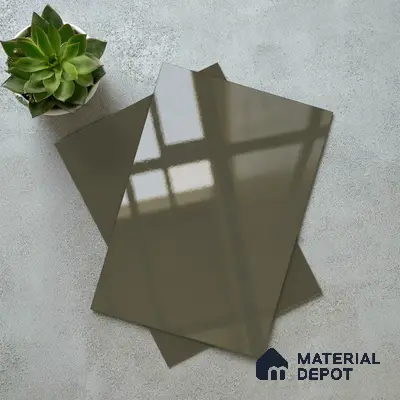 Charcoal Grey Solid Colors Look LM 23280 Smooth Flow 8 ft x 4 ft High Gloss Finish 6H Anti Scratch Acrylic Laminate - 1.5 mm | Suitable for Living Room, Kitchen, Office