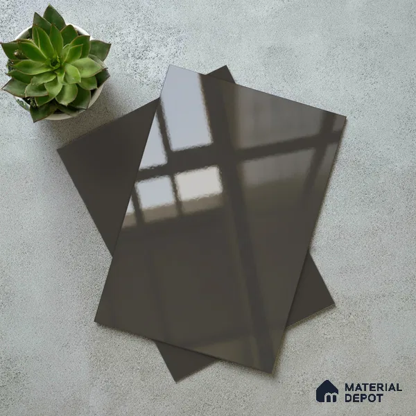 Charcoal Grey Solid Colors Look LM 23282 Mauve Fog 8 ft x 4 ft High Gloss Finish 6H Anti Scratch Acrylic Laminate - 1.5 mm | Suitable for Living Room, Kitchen, Office