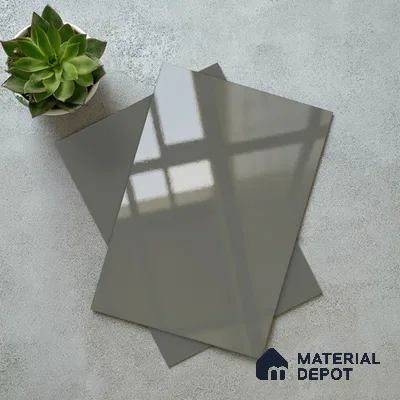 Grey Solid Colors Look LM 23290 Dove Grey 8 ft x 4 ft High Gloss Finish 6H Anti Scratch Acrylic Laminate - 1.5 mm | Suitable for Living Room, Kitchen, Office