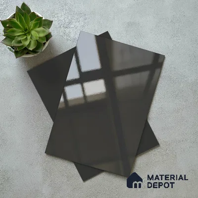 Charcoal Grey Solid Colors Look LM 23293 Charcoal Grey Hare 8 ft x 4 ft High Gloss Finish 6H Anti Scratch Acrylic Laminate - 1.5 mm | Suitable for Living Room, Kitchen, Office
