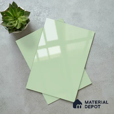 Pale Mint Green Solid Colors Look LM 23299 Ocean Spray 8 ft x 4 ft High Gloss Finish 6H Anti Scratch Acrylic Laminate - 1.5 mm | Suitable for Living Room, Kitchen, Office