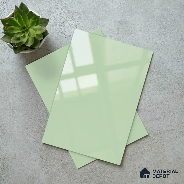 Pale Mint Green Solid Colors Look LM 23299 Ocean Spray 8 ft x 4 ft High Gloss Finish 6H Anti Scratch Acrylic Laminate - 1.5 mm | Suitable for Living Room, Kitchen, Office