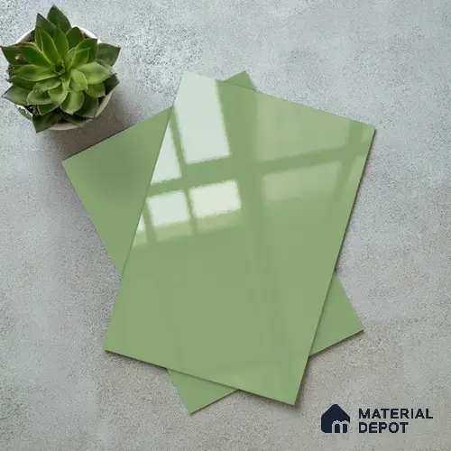 Mint Green Solid Colors Look LM 23302 Mint Essence 8 ft x 4 ft High Gloss Finish 6H Anti Scratch Acrylic Laminate - 1.5 mm | Suitable for Living Room, Kitchen, Office