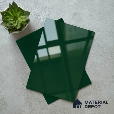 Midnight Pine Green Solid Colors Look LM 23306 Midnight Pine 8 ft x 4 ft High Gloss Finish 6H Anti Scratch Acrylic Laminate - 1.5 mm | Suitable for Living Room, Kitchen, Office