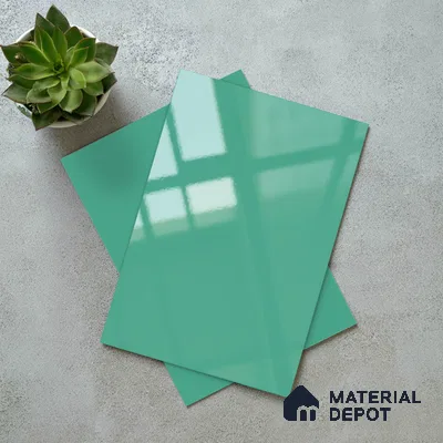 Crystal Teal Blue Solid Colors Look LM 23309 Crystal River 8 ft x 4 ft High Gloss Finish 6H Anti Scratch Acrylic Laminate - 1.5 mm | Suitable for Living Room, Kitchen, Office