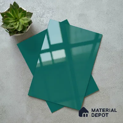 Glacial Teal Blue Solid Colors Look LM 23313 Glacial Lake 8 ft x 4 ft High Gloss Finish 6H Anti Scratch Acrylic Laminate - 1.5 mm | Suitable for Living Room, Kitchen, Office