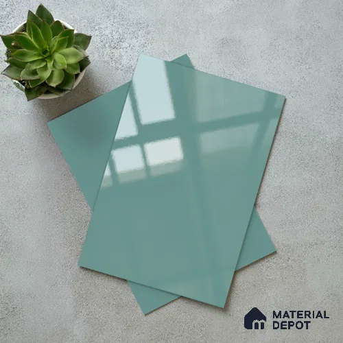 Aqua Blue Solid Colors Look LM 23316 Aqua Fusion 8 ft x 4 ft High Gloss Finish 6H Anti Scratch Acrylic Laminate - 1.5 mm | Suitable for Living Room, Kitchen, Office