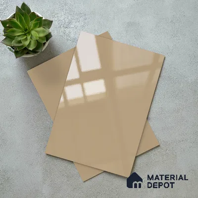 Light Mocha Brown Solid Colors Look LM 23329 Essence Pink 8 ft x 4 ft High Gloss Finish 6H Anti Scratch Acrylic Laminate - 1.5 mm | Suitable for Living Room, Kitchen, Office