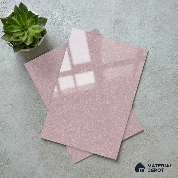 Pink Sparkle Look LM 23331 Baby Orchid 8 ft x 4 ft High Gloss Finish 6H Anti Scratch Acrylic Laminate - 1.5 mm | Suitable for Kitchen Cabinet, TV Unit, Wardrobe