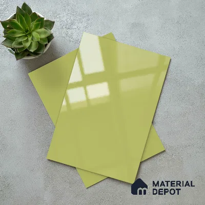 Yellow Solid Colors Look LM 23335 Empire Yellow 8 ft x 4 ft High Gloss Finish 6H Anti Scratch Acrylic Laminate - 1.5 mm | Suitable for Living Room, Kitchen, Office