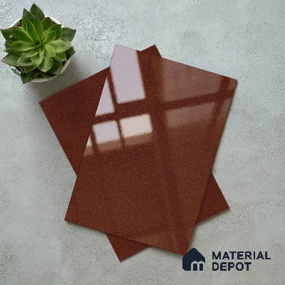Red Sparkle Look LM 23337 Russet Rust 8 ft x 4 ft High Gloss Finish 6H Anti Scratch Acrylic Laminate - 1.5 mm | Suitable for Kitchen Cabinet, TV Unit, Wardrobe