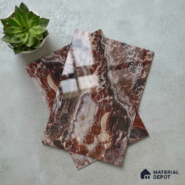 Multi Colour Marble Look LM 23345 Molten Mirage 8 ft x 4 ft High Gloss Finish 6H Anti Scratch Acrylic Laminate - 1.5 mm | Suitable for Kitchen Cabinet, TV Unit, Wardrobe