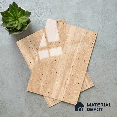 Brown Marble Look LM 23352 Earthen Drift 8 ft x 4 ft High Gloss Finish 6H Anti Scratch Acrylic Laminate - 1.5 mm | Suitable for Kitchen Cabinet, TV Unit, Wardrobe